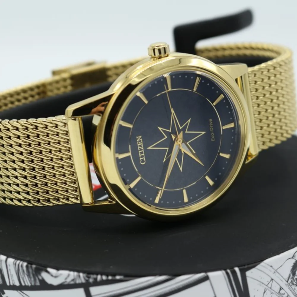 **NEW** Citizen Captain Marvel Unisex Gold Tone Stainless Steel Bracelet… - Picture 2 of 11